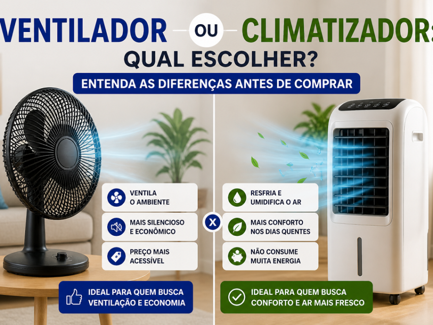 Ventilador ou climatizador qual escolher entenda as diferenças entre os dois para refrescar o ambiente com mais conforto
