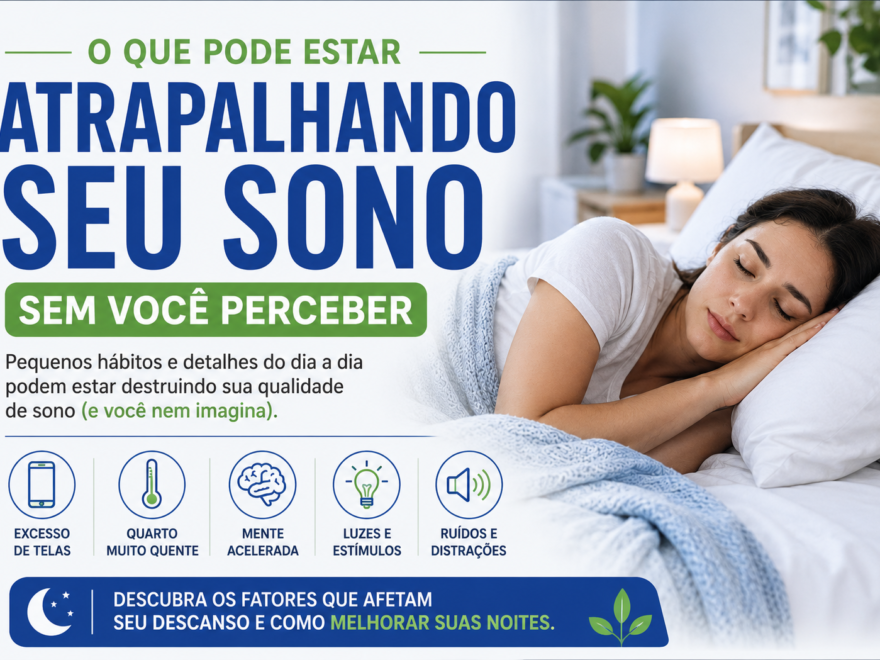Mulher dormindo em quarto confortável com destaque para fatores que podem estar atrapalhando o sono sem perceber